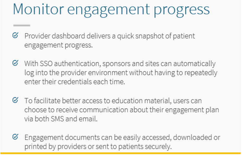 Platform NEW – monitor engagement process