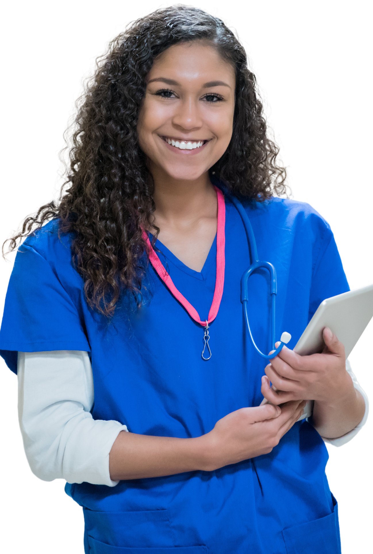 5thPort expands global access to trials - Nurse holding an IPAD 1298 x 1926