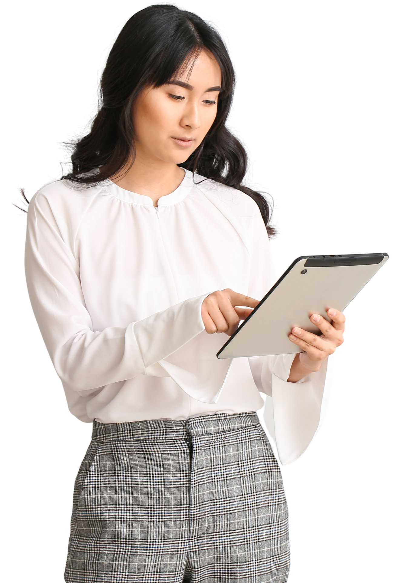 Woman holding an IPAD - Audit inspection are easy and always digital ready with 5thPort