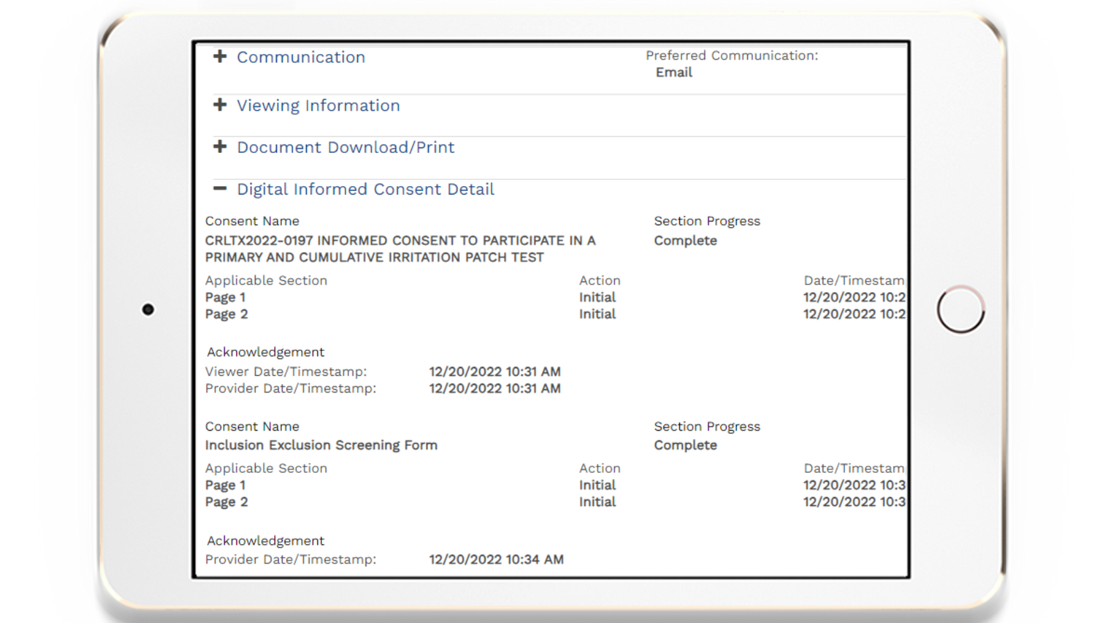 DEI Engagement Analytics - 5thPort Clinical Trial Engagement Platform