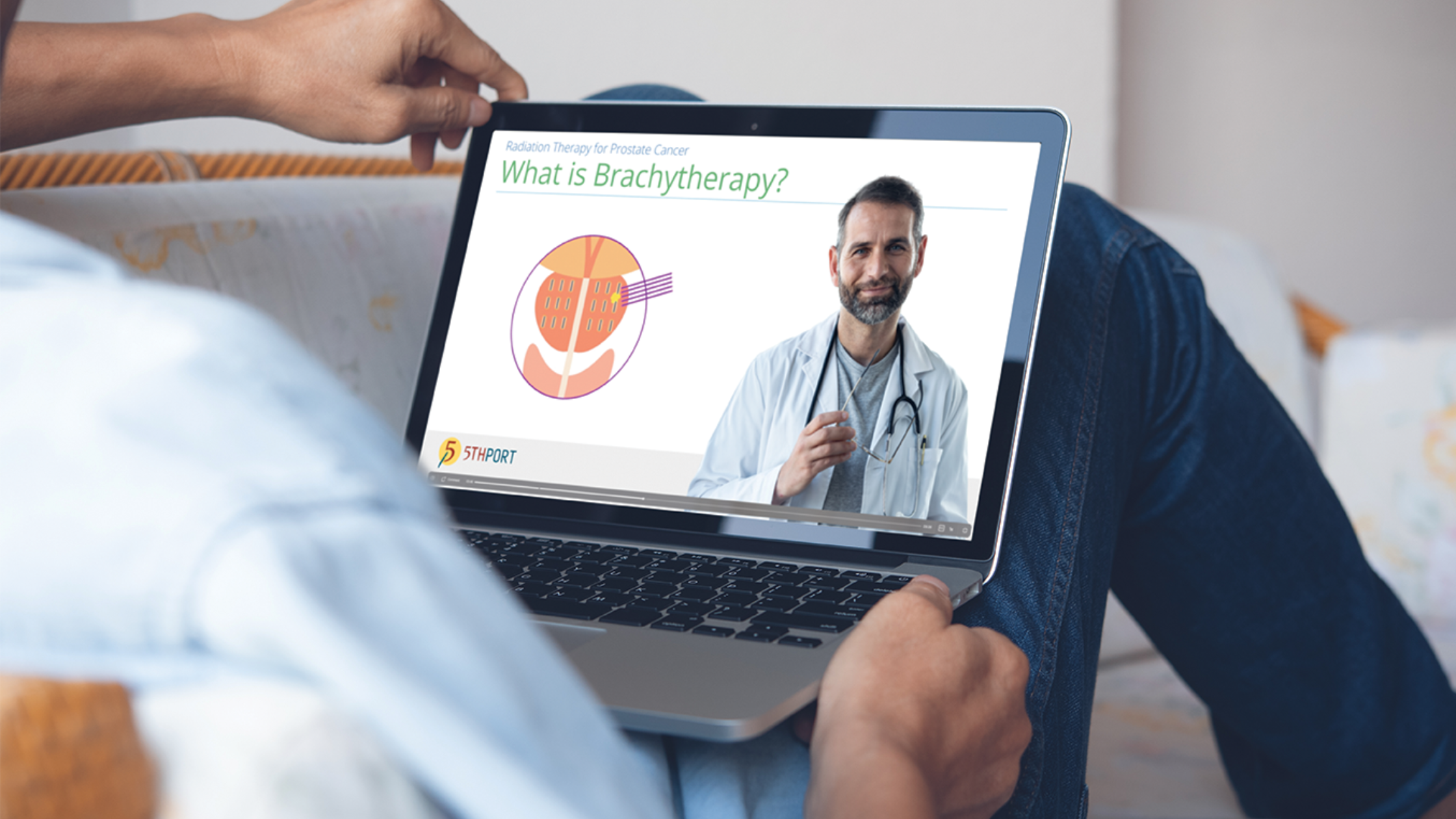 Patient Education Software with Doctor AI Healthcare Avatar on Laptop Patient Education Software with Doctor AI Healthcare Avatar on Laptop